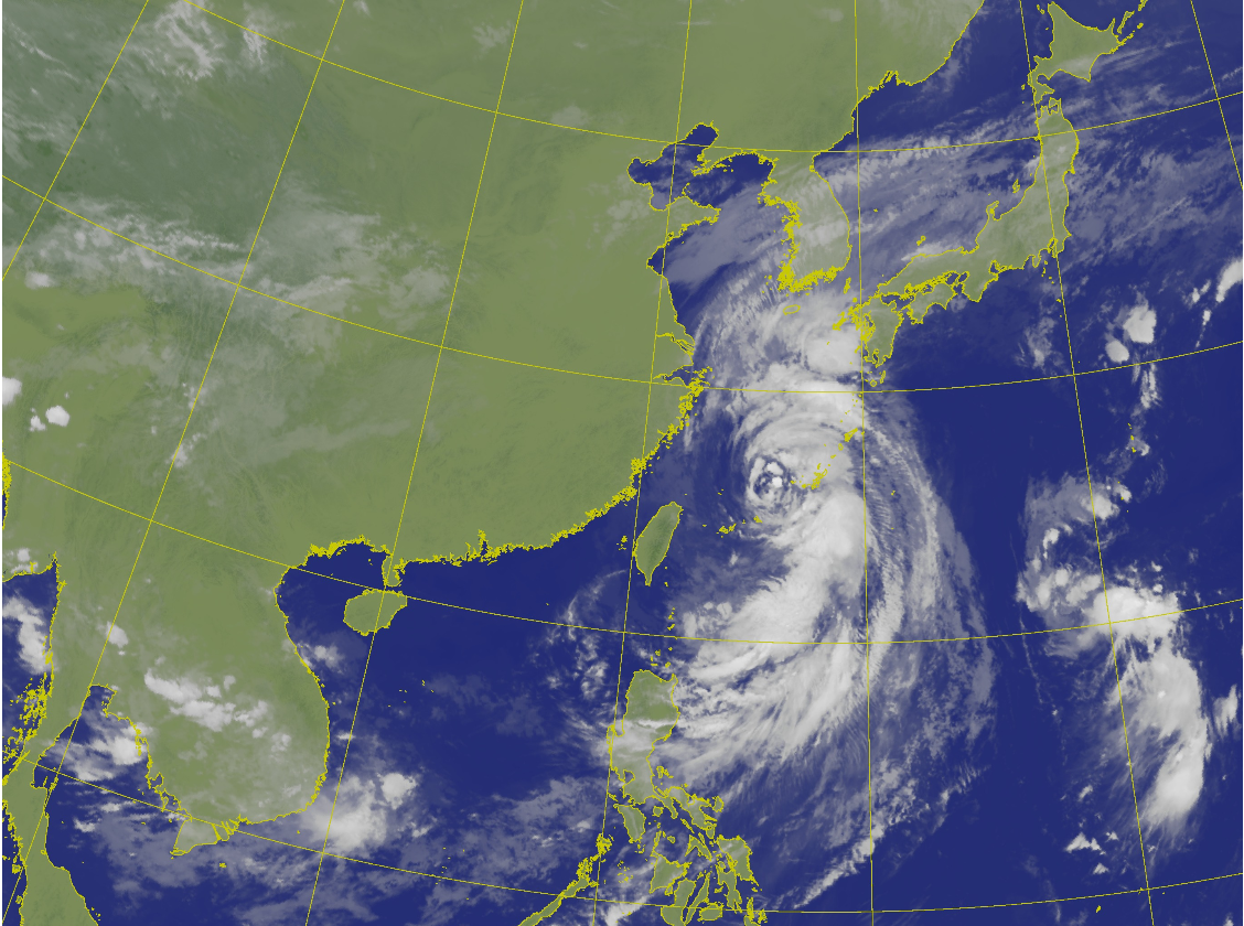 ▲今日衛星雲層圖。（取自中央氣象局）