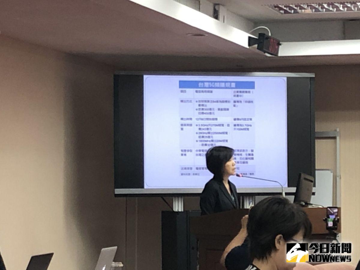 ▲立委葉宜津質詢NCC關於5G議題。（記者趙毓琪攝）