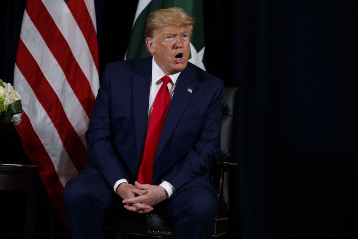 ▲川普 23 日在聯合國大會與巴基斯坦總理伊姆蘭汗會面，談到關於克什米爾問題。（圖／美聯社／達志影像）
