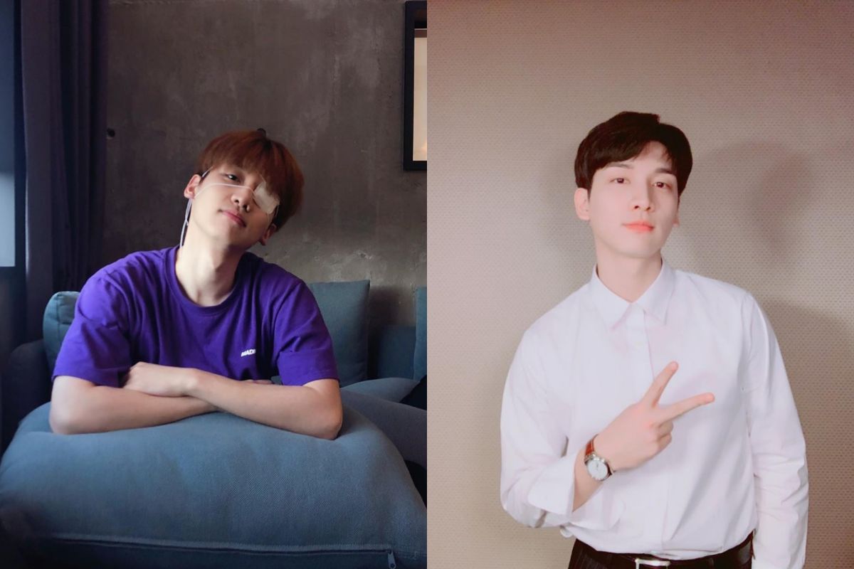 ▲Hyuk做完眼睛手術正在休養。（圖／Hyuk IG）