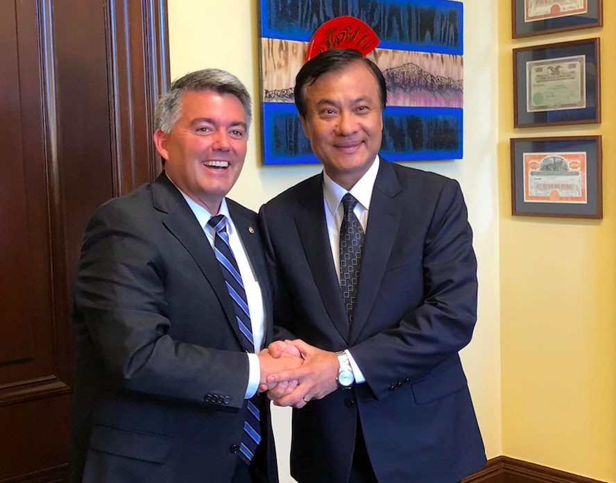 ▲立法院長蘇嘉全與美參議院外交委員會主席賈德納（Cory Gardner）合影。（圖／翻攝自蘇嘉全臉書）