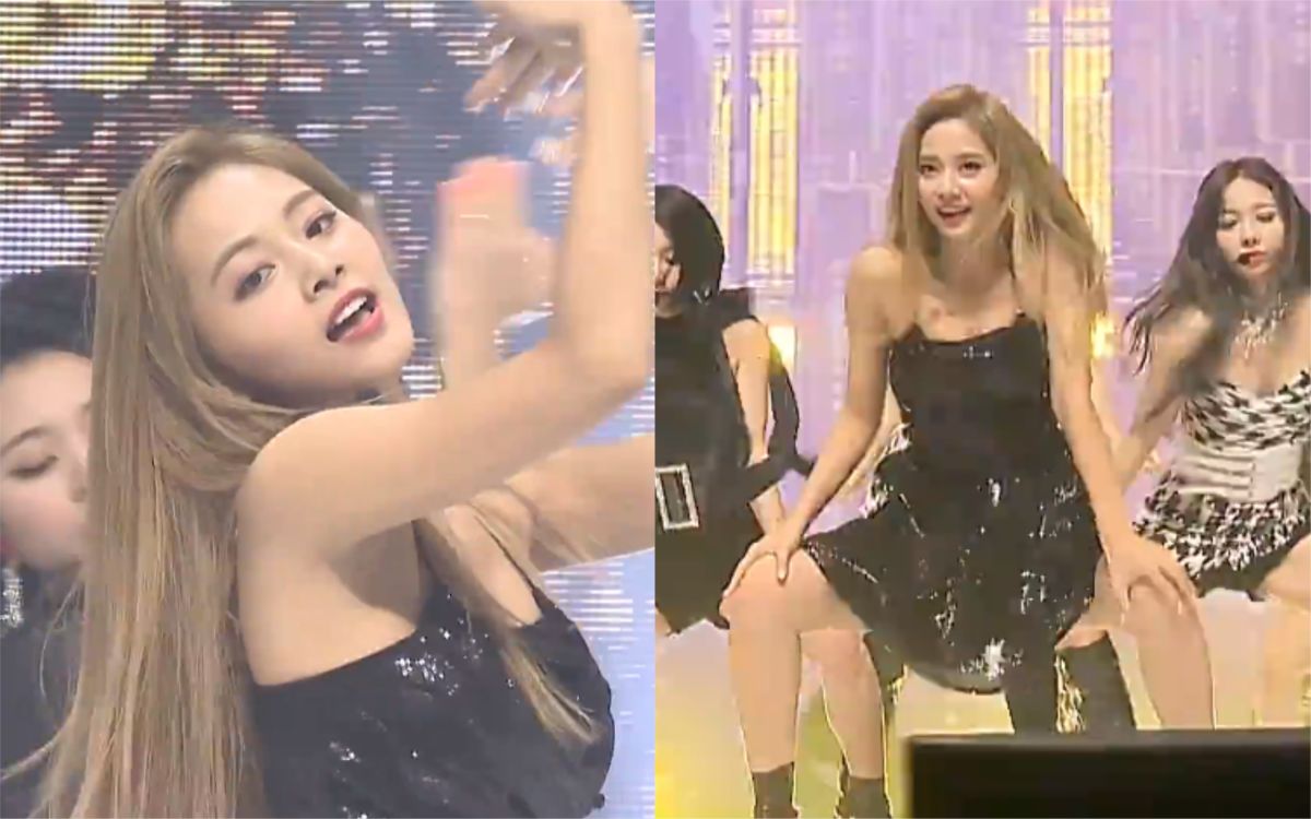 ▲子瑜演唱新歌大動作跳舞，底褲不慎走光。（圖／翻攝VLIVE）