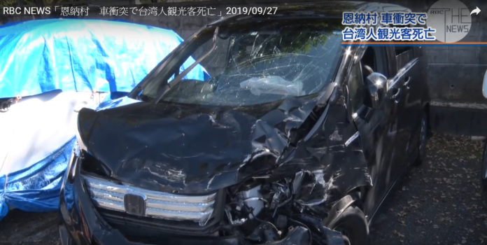 ▲日媒報導， 26 日有台籍遊客於沖繩發生車禍，50 歲郭姓婦女死亡。（圖／翻攝自 RBC News Youtube 片段）