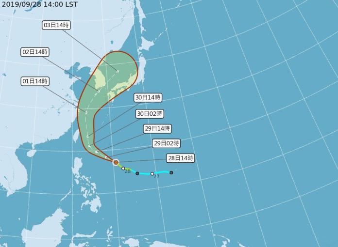 ▲中央氣象局表示，預計最快29日上午將會發出海上颱風警報。（圖／翻攝中央氣象局）