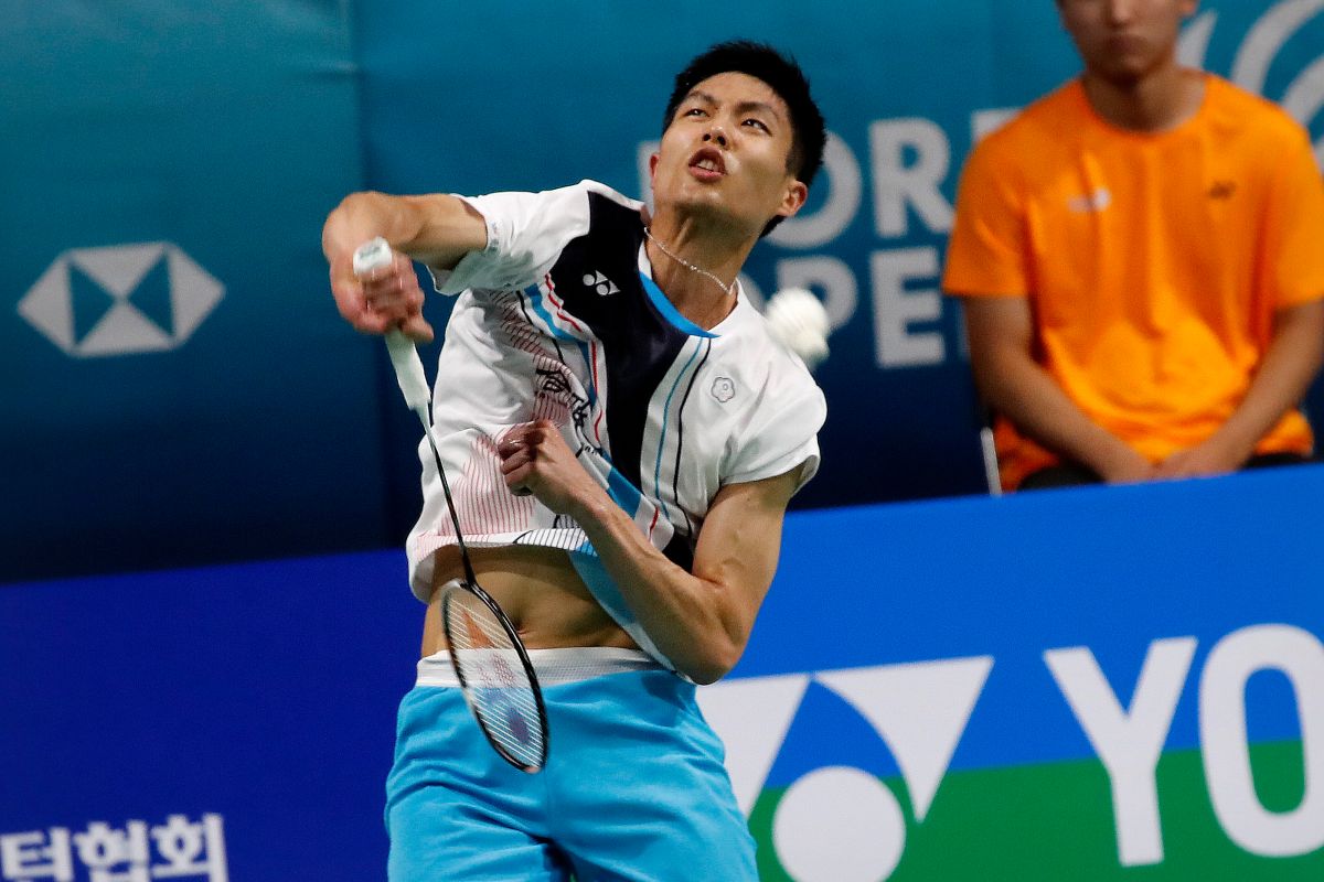 ▲台灣羽球一哥周天成。（圖／美聯社／達志影像）