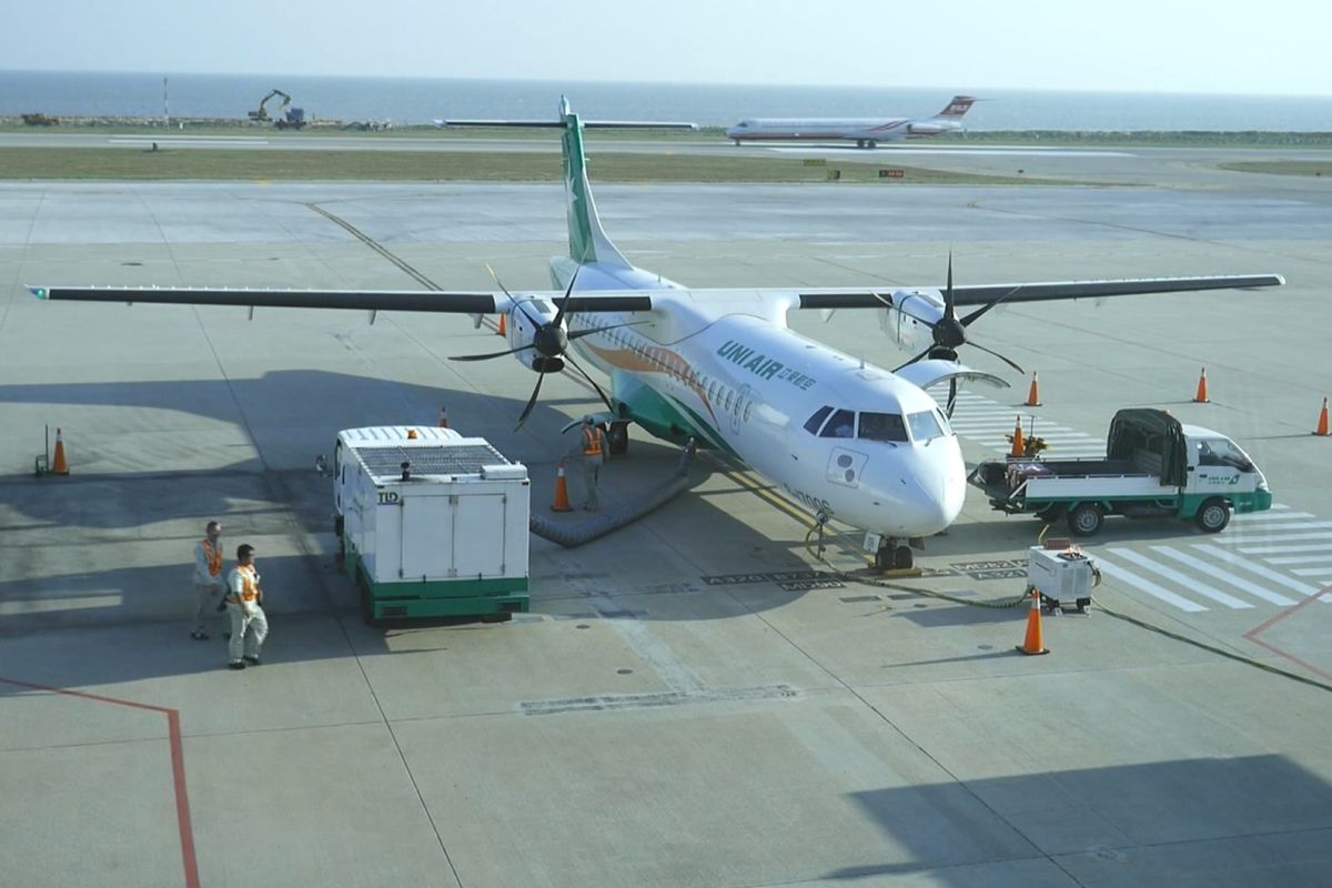 ▲受米塔颱風影響，
明天往返金門的班機將受到影響。（圖／蔡若喬攝, 2019.09.29）