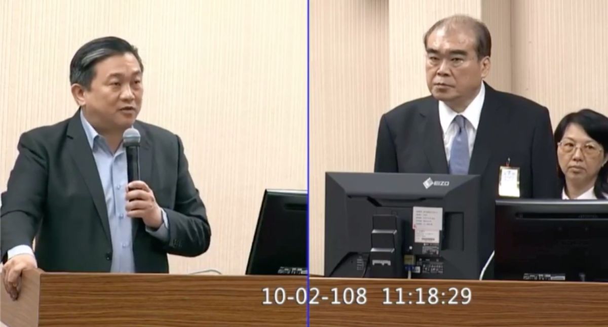 ▲移民署署長邱豐光在質詢時表示，相信移民署的聯審委員會不會再讓破壞連儂牆的陸生、陸客入境。（圖／翻攝自立法院）