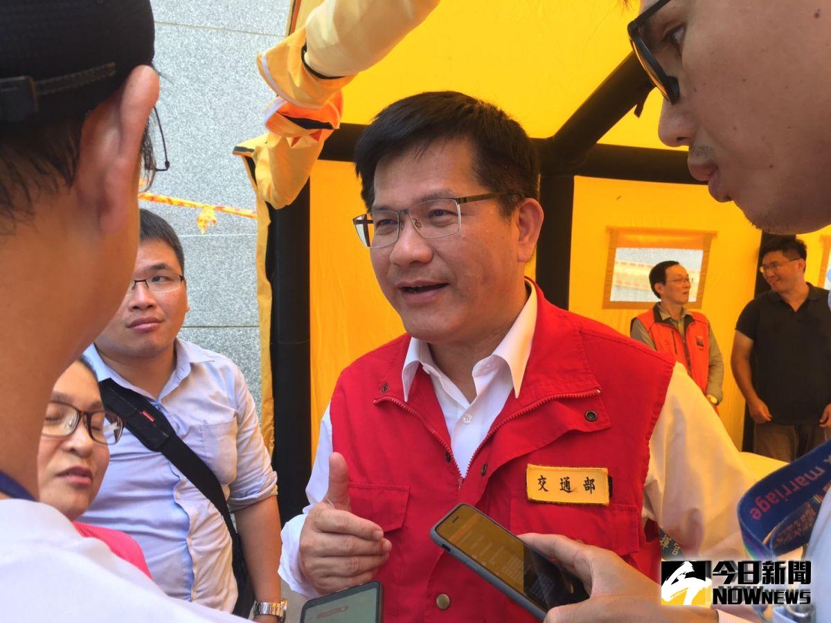 ▲林佳龍回應，大橋崩塌的原因仍在調查，絕不護短、公開透明。（圖／記者宋原彰攝，2019.10.02）
