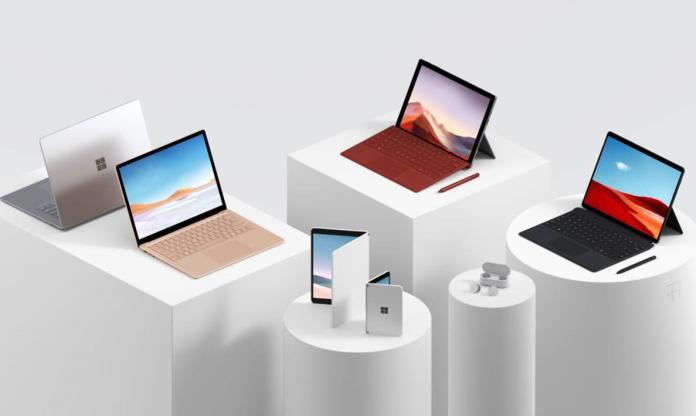 ▲微軟發布會上發表了五款新產品，Surface全新系列PC。（微軟提供）