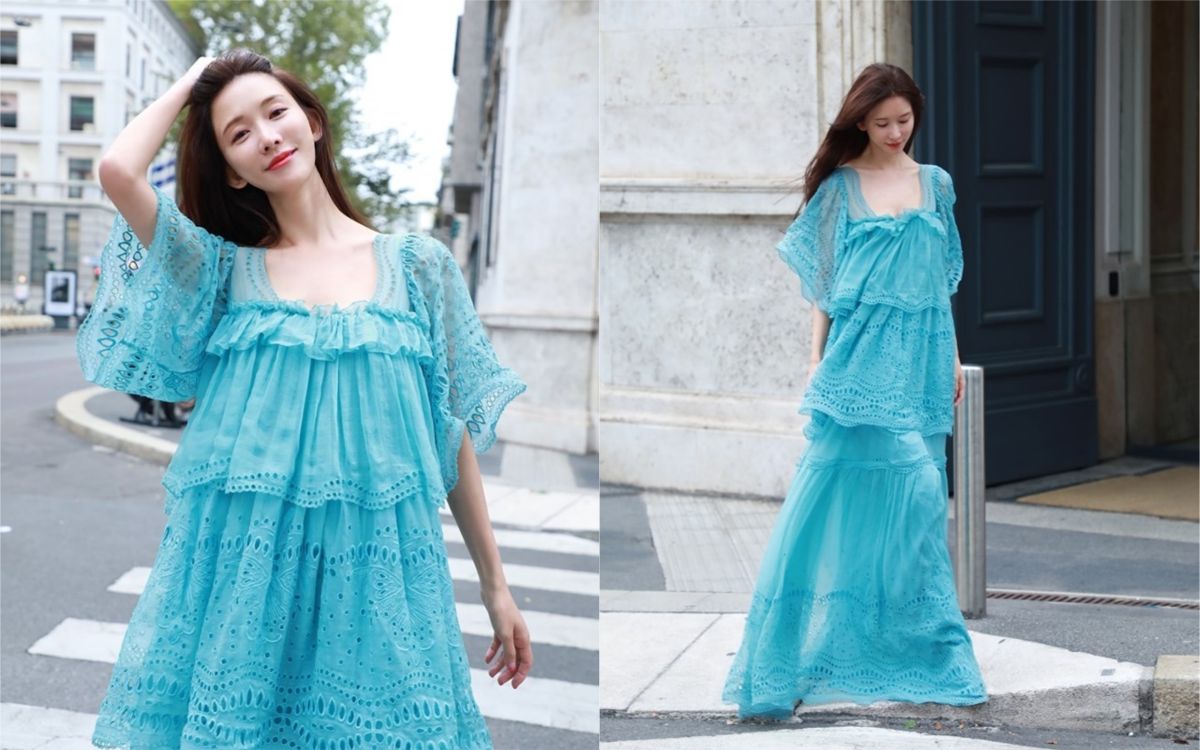 ▲名模林志玲曬娃娃裝。（圖／翻攝臉書） 