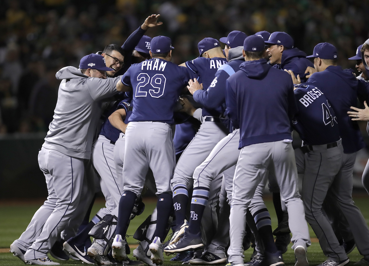 光芒隊晉級美聯分區賽（圖／美聯社／達志影像）