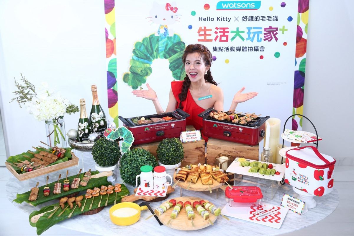▲屈臣氏推出Hello Kitty X 好餓的毛毛蟲聯名商品集點活動。（圖／屈臣氏提供）