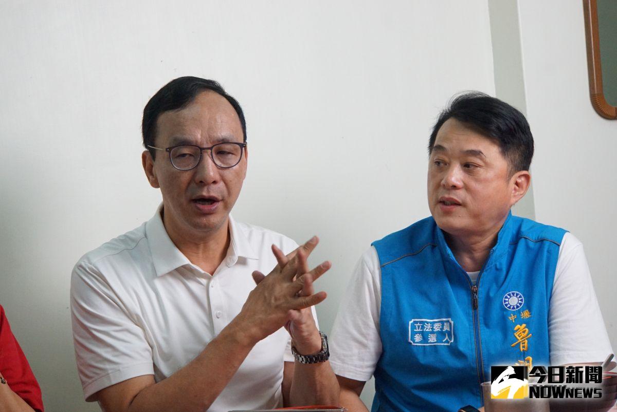 ▲前新北長朱立倫5日回到桃園，為立委參選人魯明哲輔選。（圖／記者呂炯昌攝, 2019.10.5）