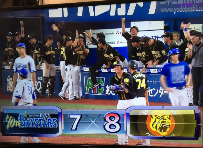 ▲阪神虎隊在高潮系列賽首戰擊敗橫濱海灣之星。（圖／截自推特）