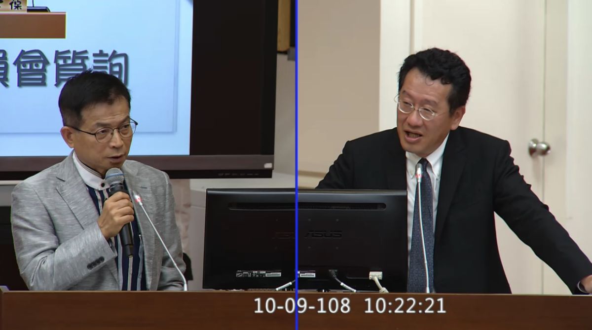 ▲因為純網銀也要「金金分離」，立委賴士葆竟驚爆金管會主委顧立雄「可能要被換掉了」！(圖／擷取自立院影音)