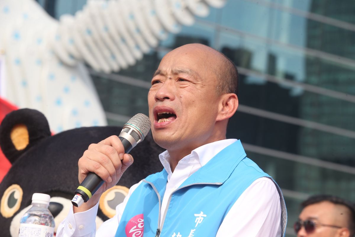 ▲高雄市長韓國瑜今(10)日參加就任來首次由高市府舉辦的升旗典禮致詞時強調，台灣人民不要亡國感，要安全感。(圖／記者郭俊暉攝，2019.10.10)