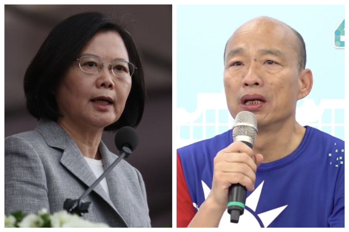 ▲前立委林濁水分析蔡、韓 2 人的演講內容，直言格局根本「天差地遠」！（合成圖／中央社資料圖片／翻攝自韓國瑜臉書）