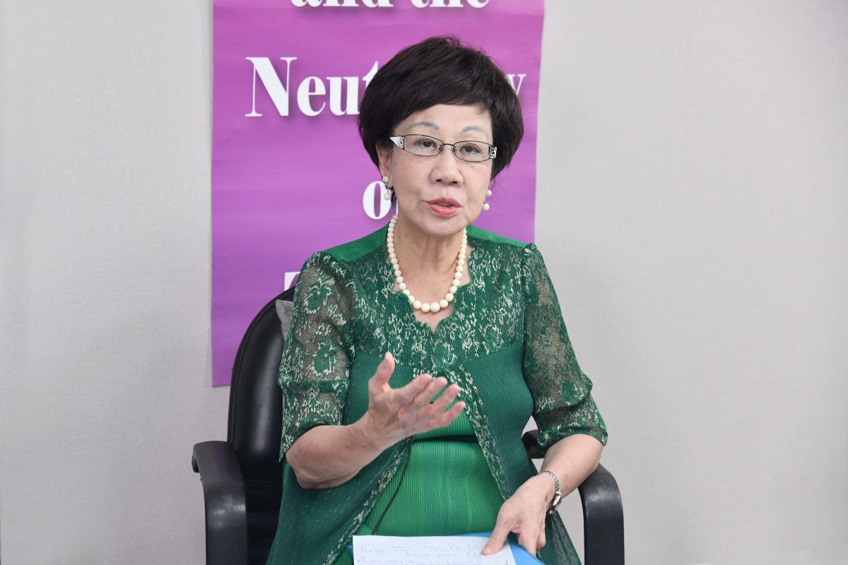 ▲前副總統呂秀蓮接受《NOWnews今日新聞》訪問，探討修憲議題。（圖／記者林柏年攝）