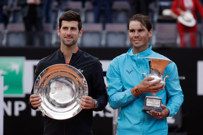 ▲塞爾維亞「喬帥」Novak Djokovic(左)、「西班牙蠻牛」Rafael Nadal（圖／美聯社／達志影像）