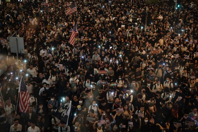 促美通過法案！　香港人權民主法案大會　13萬人逼爆中環
