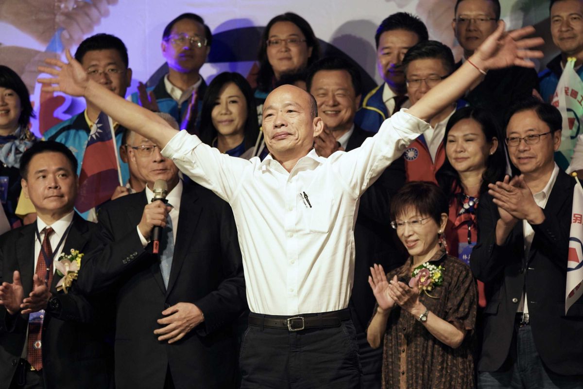 ▲民調落後蔡英文超過10%，韓國瑜表示他有信心，比民調數字更重要的是民心。（圖／中央社資料圖片）