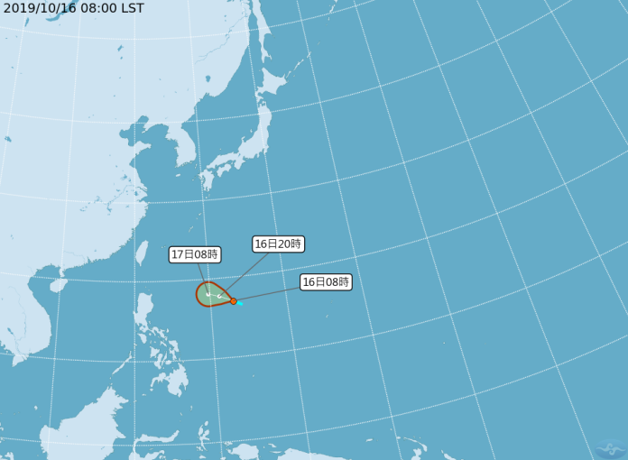 ▲位在菲律賓東方海面上有個熱帶性低氣壓 TD26 ，氣象局副局長鄭明典認為，持續發展的機率並不高。（圖／中央氣象局）