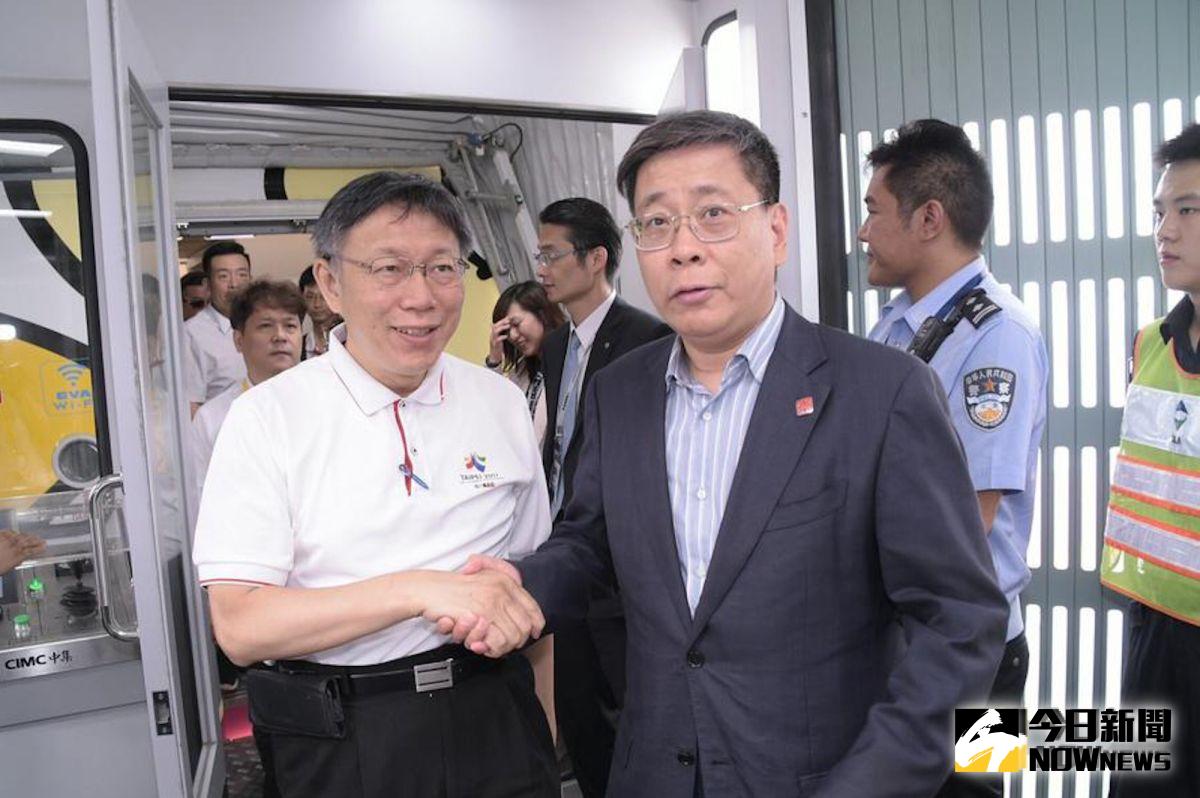 ▲台北市長柯文哲與上海市台辦主任李文輝。（圖／NOWnews資料照）