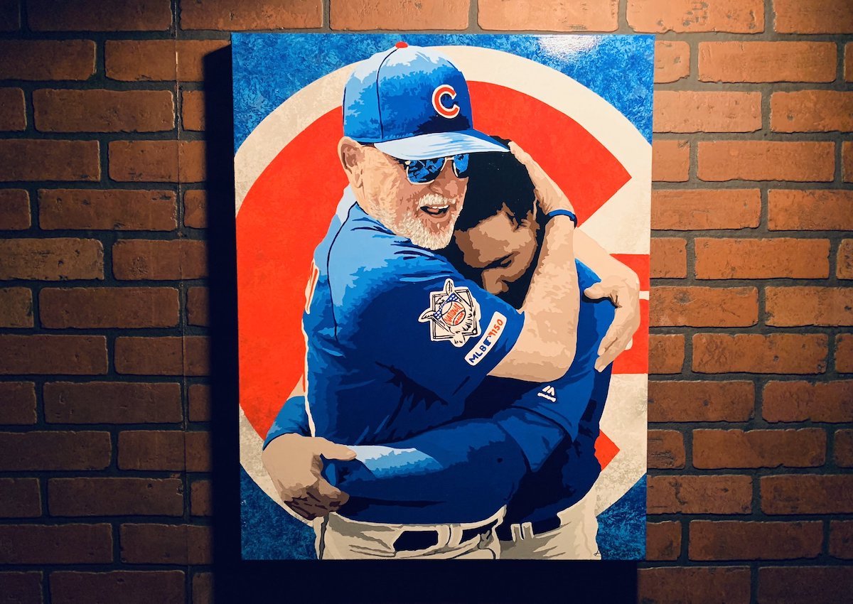 小熊隊捕手Willson Contreras送給總教練的畫作。（圖／取自Austin Ploch推特）