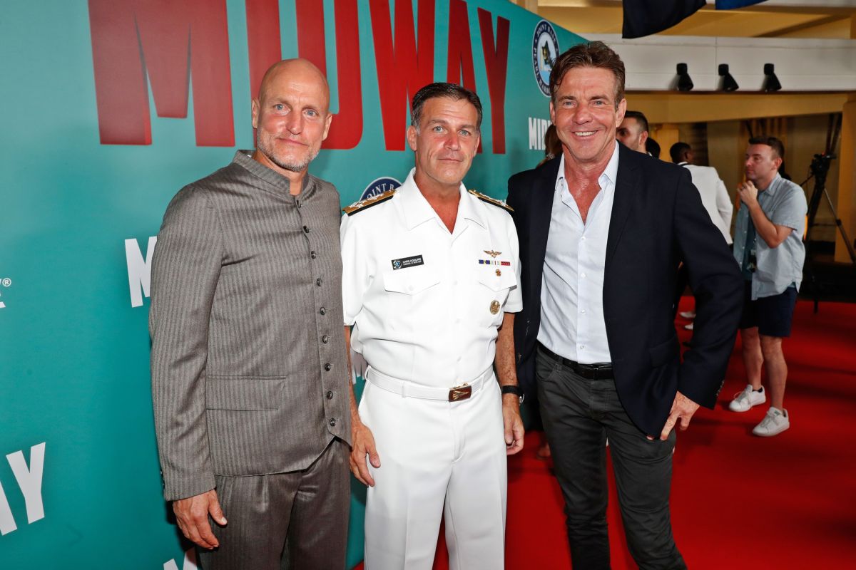 ▲《決戰中途島》左起-伍迪哈里遜-美軍代表-丹尼斯奎德（圖／双喜）
