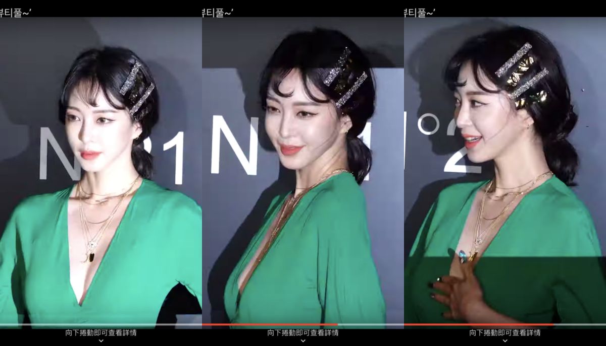 ▲韓藝瑟差點走光。（圖／翻攝티브이데일리 YouTube）
