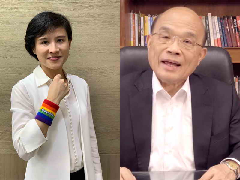 ▲文化部長鄭麗君、總統蔡英文、行政院長蘇貞昌街在臉書上表達支持多元平權的態度。（圖／翻攝自臉書）