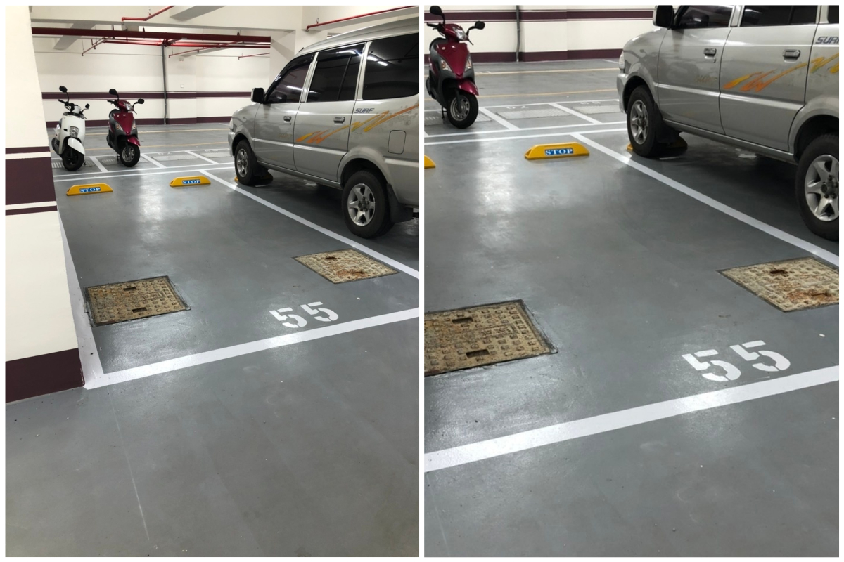 ▲一名男子急問停車位的「2個孔蓋」會不會有什麼影響，許多人一致不推薦。（合成圖／翻攝自 PTT ）