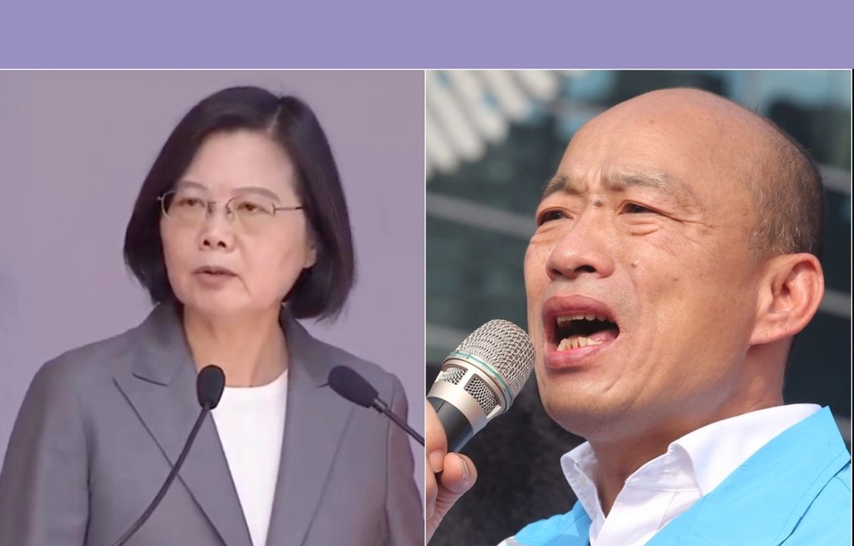 ▲國民黨總統參選人韓國瑜、總統蔡英文接連提出長照、托育等民生政策。（組圖／記者葉政勳、郭俊暉攝）