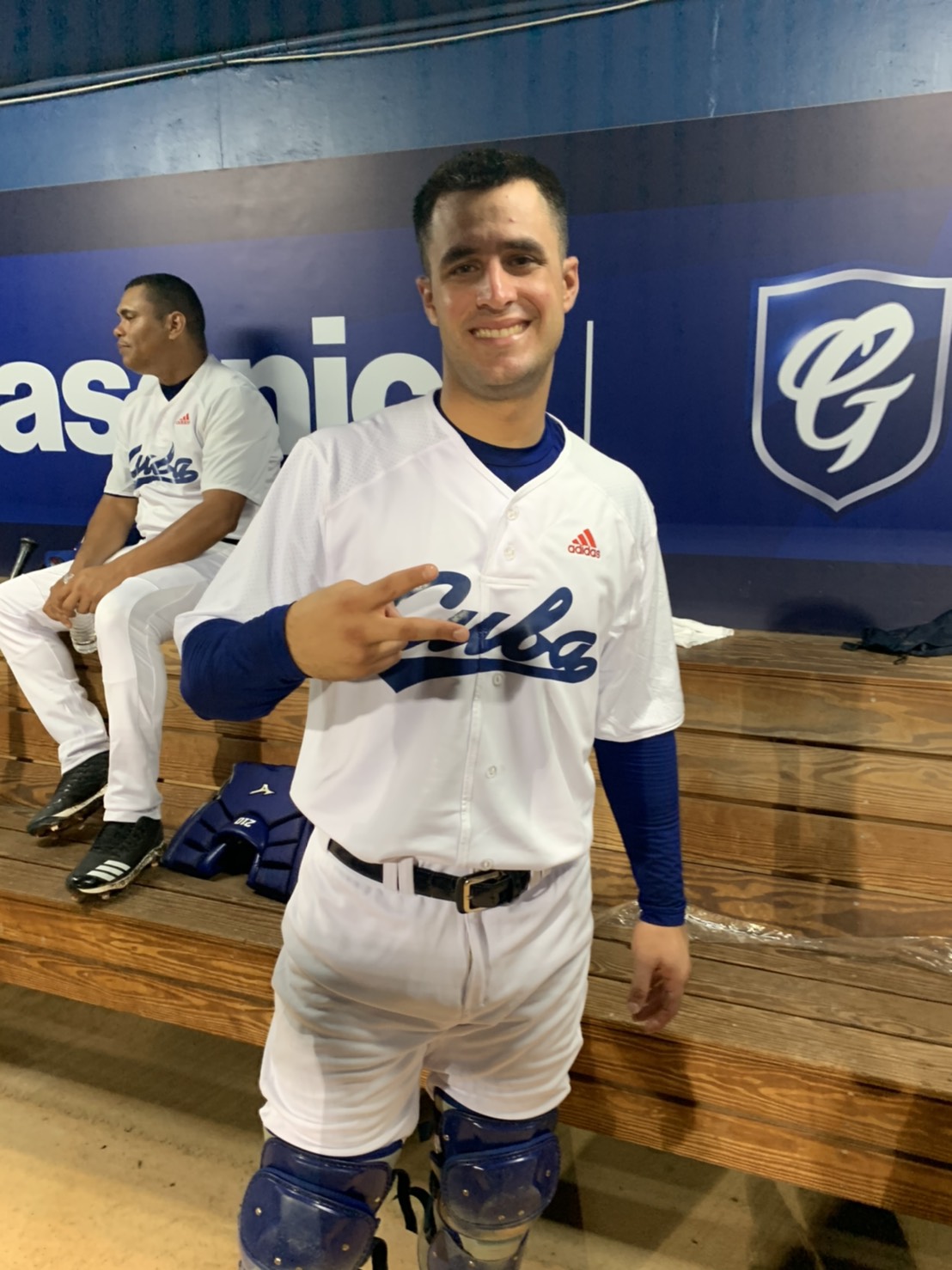 古巴隊中日育成捕手Ariel Martinez。（圖／吳政紘攝）