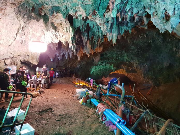 ▲泰國將開放民眾付費參觀「睡美人洞」的編號3號洞穴，該洞穴是救援事件的重要樞紐點。（圖／美聯社／達志影像）