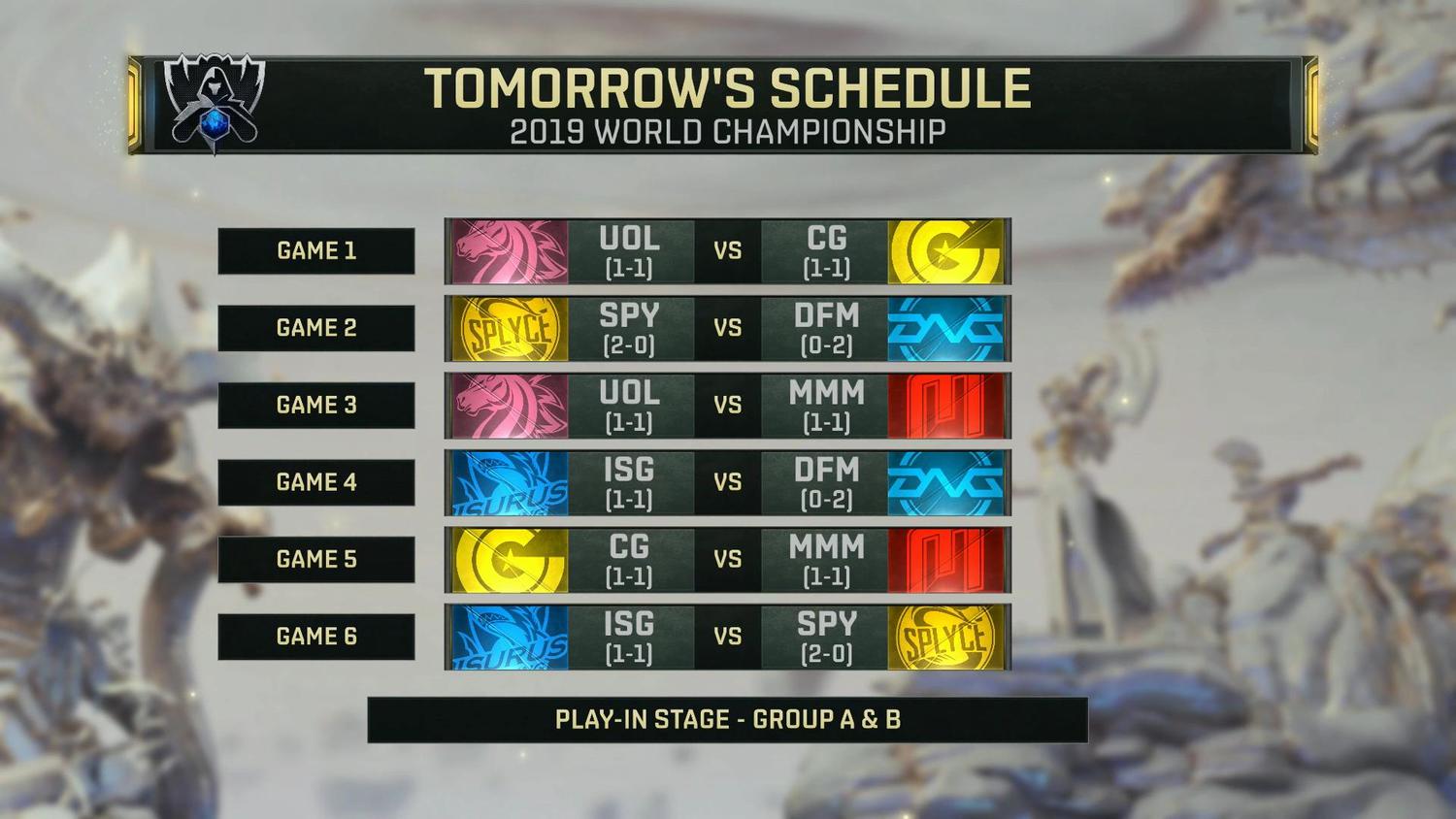 《英雄聯盟》世界賽入圍賽 Day3 賽程 圖：翻攝自 lol esports 推特