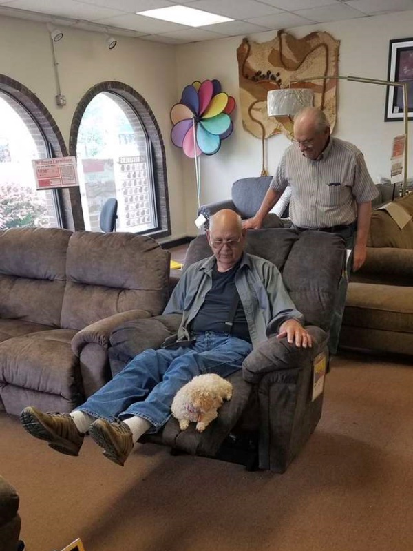 尋找完美沙發！爺帶愛犬到家具店一一試躺　狗狗：這我買惹