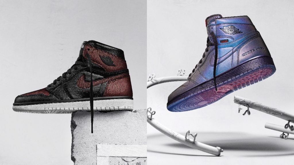 ▲由左至右：Women’s Air Jordan 1 High OG Fearless 鞋款、Air Jordan 1 High Zoom Fearless鞋款。（圖／NIKE）