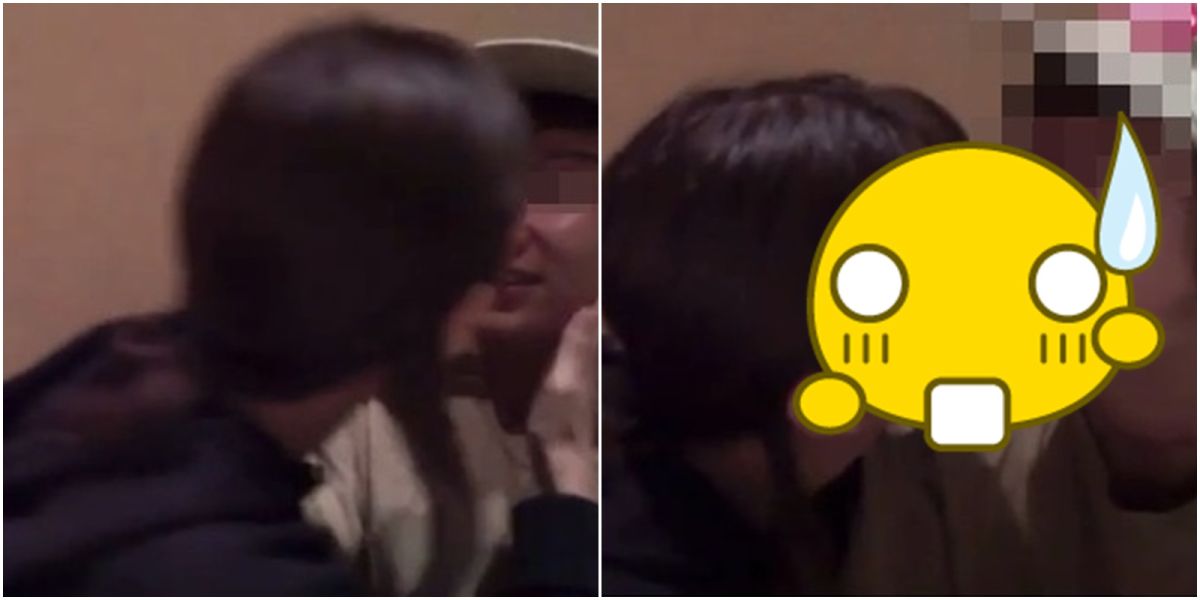 ▲辣模激吻一旁的已婚男，引爆輿論譁然。（圖／翻攝推特）