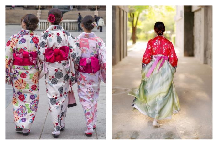▲一名網友在 PTT 八卦版提到有關日本的傳統服飾「和服」，與南韓的傳統服飾「韓服」，想知道廣大鄉民普遍比較喜歡哪一種，認為哪個比較優雅？貼文立刻引發網友熱烈回響。（合成圖／翻攝自 Pixabay ）
