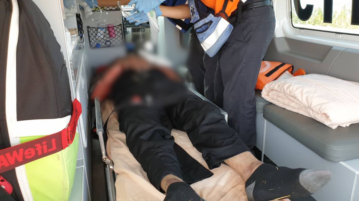 ▲男子全身大面積燒燙傷。（圖／記者陳聖璋翻攝）