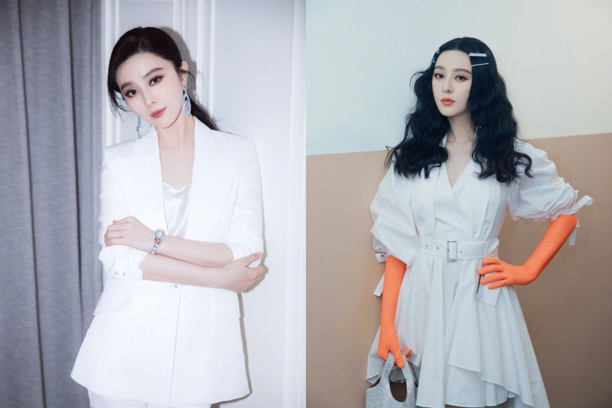 ▲范冰冰戴類似洗碗手套去時裝秀。（圖／翻攝微博）