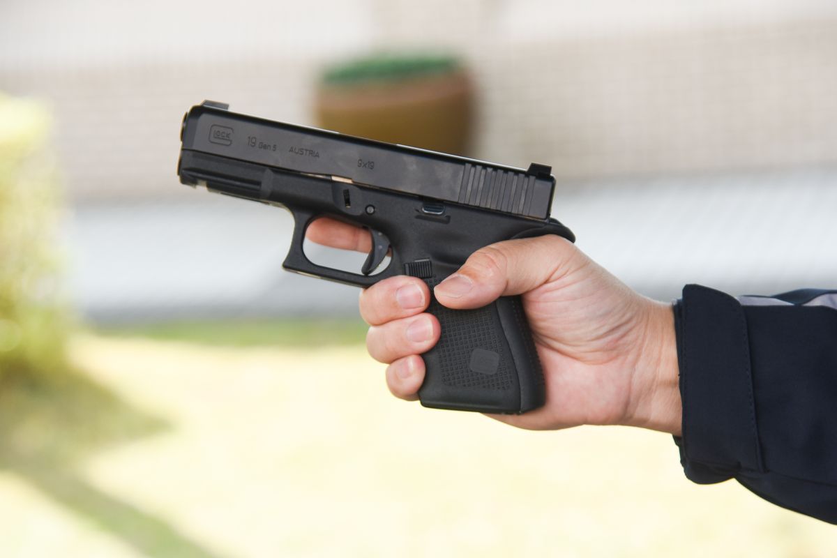 ▲國安局GLOCK 19型GEN5手槍。（圖／記者呂炯昌攝, 2019.11.7）