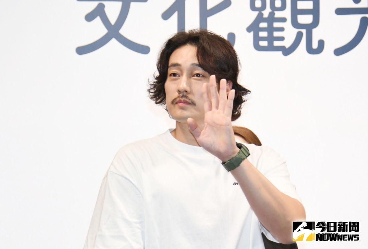 ▲蘇志燮來台出席「2019韓國文化觀光大展」開幕。（圖／記者林調遜攝）