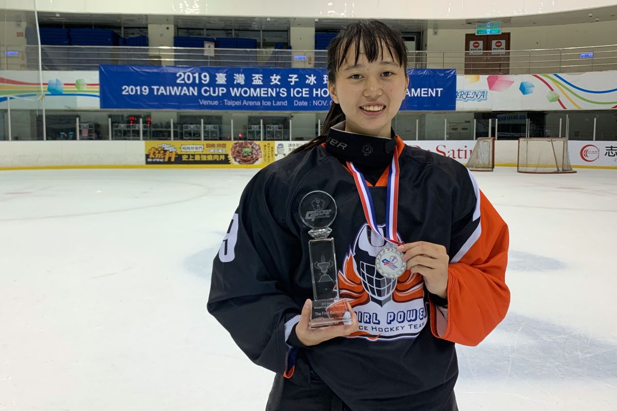 ▲2019年台灣盃女子冰球邀請賽，女子菁英隊謝霓萱。（圖／大會提供）