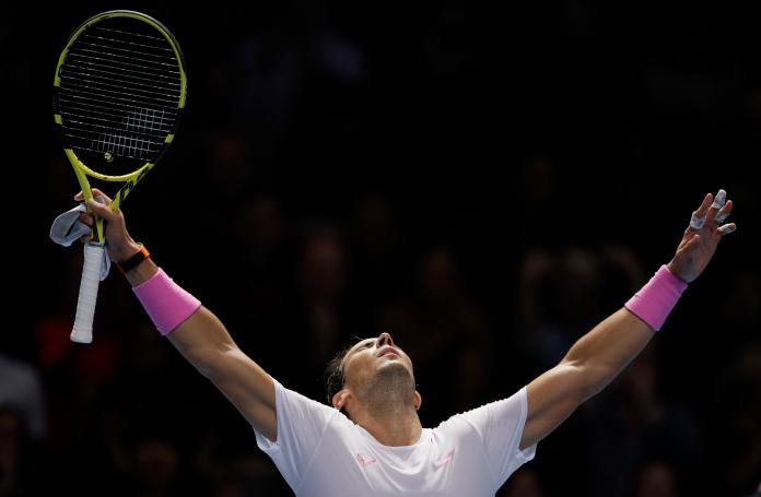 Rafael Nadal在ATP年終總決賽完成大逆轉。（圖／美聯社／達志影像）