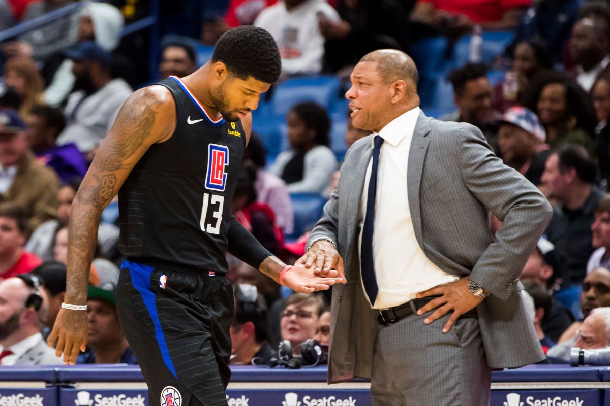 ▲明星前鋒 Paul George、快艇主帥Doc Rivers （圖／美聯社／達志影像）