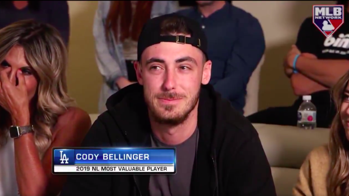 Cody Bellinger拿下國聯MVP之後感動落淚（圖／擷取自MLB推特）