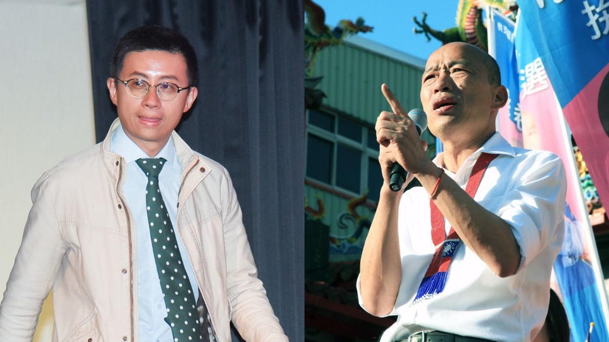 ▲無黨籍台北市議員「呱吉」邱威傑與國民黨總統參選人高雄市長韓國瑜。（圖／NOWnews資料照片）