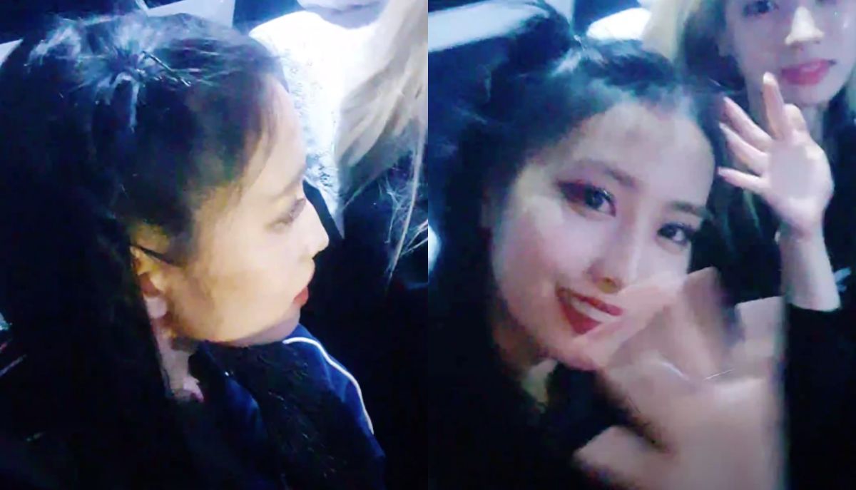 ▲MOMO、多賢被日本粉絲跟車。（圖／TWICE VLIVE）